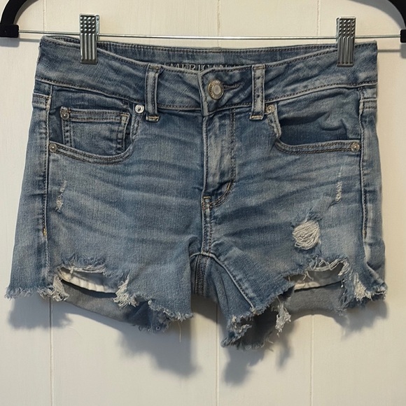 American Eagle Outfitters Pants - American Eagle Outfitters Blue Jean Shorty Shorts Distressed Style